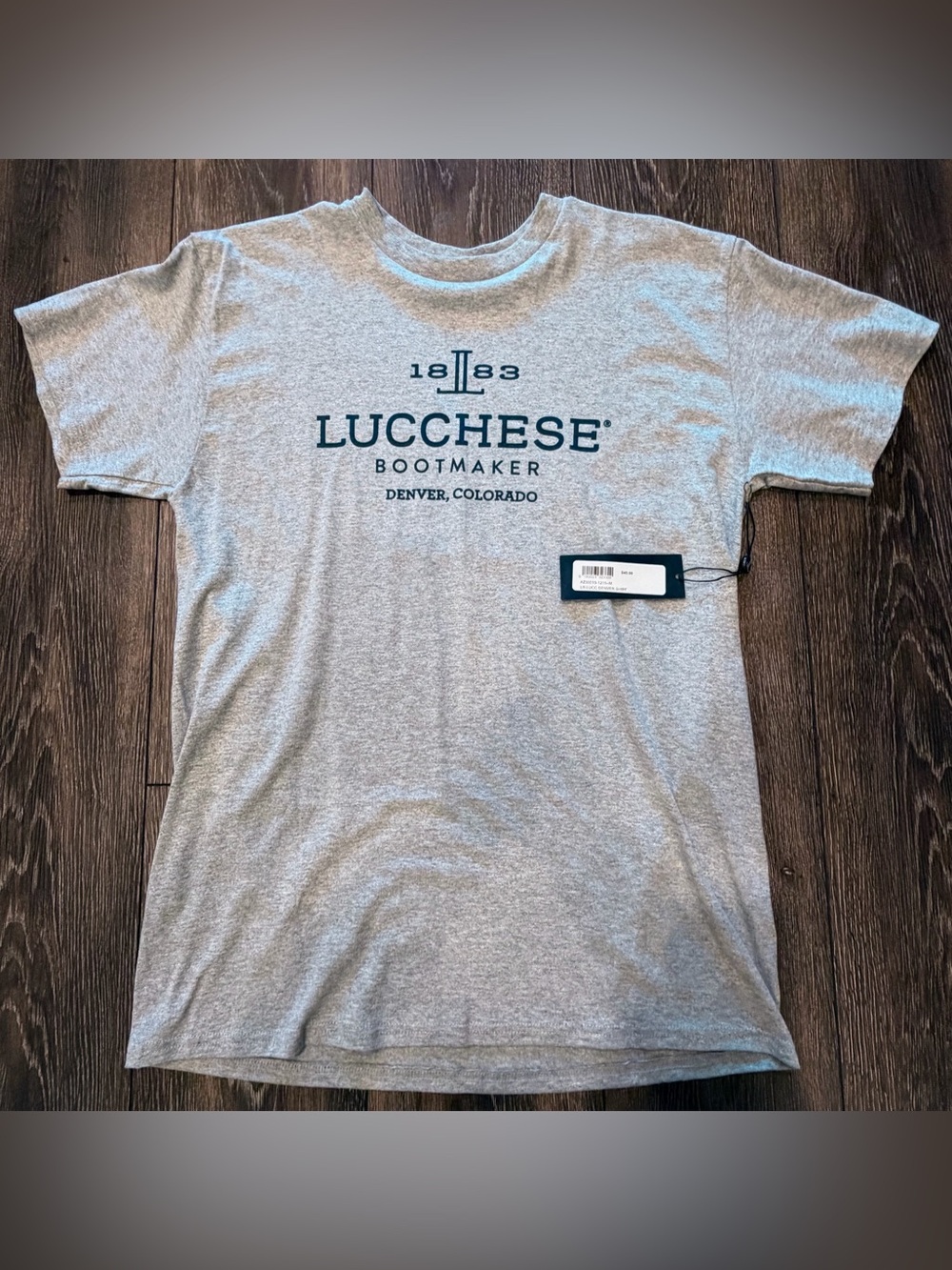 Lucchese Bootmaker T-Shirt Short Sleeve Tee Gray Medium NWT